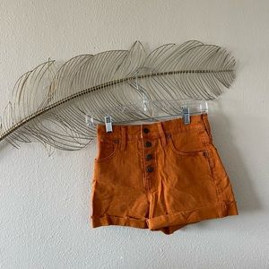 Madewell Burnt Orange High Rise Shorts